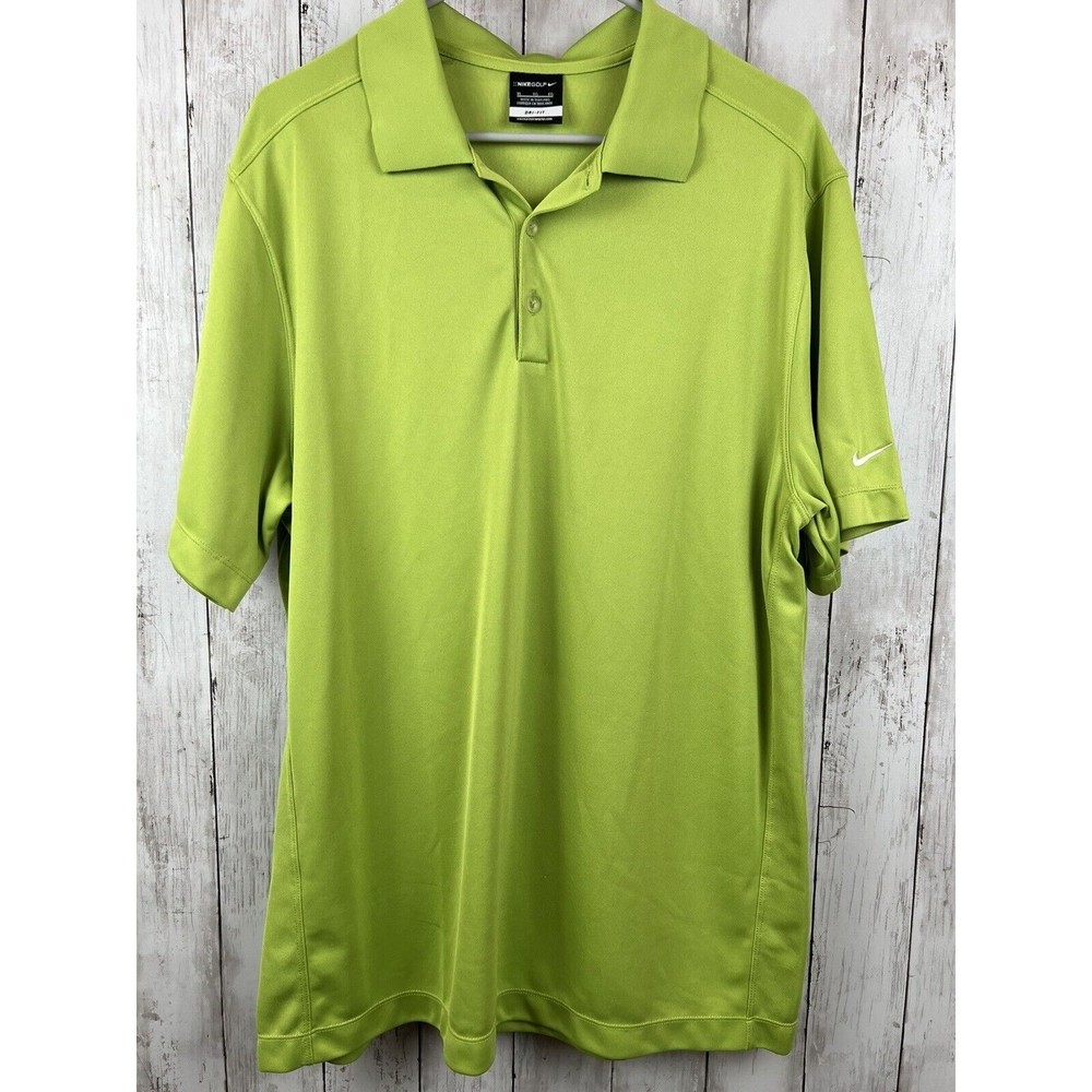 Nike Men's Adult Size XL Polo Dri Fit Golf Green Polyester Short Sleeve